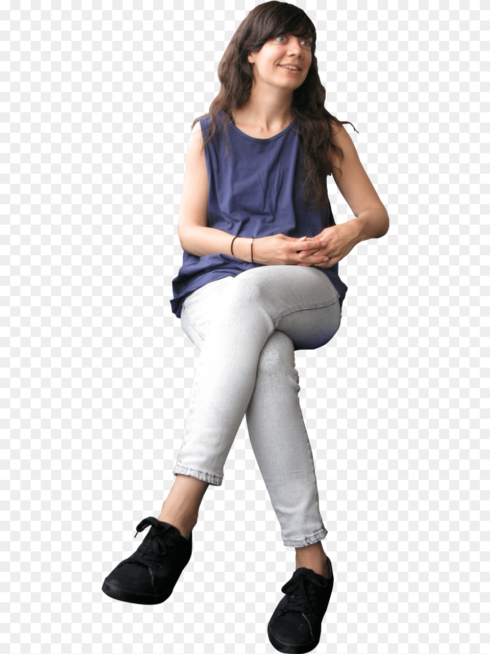 Download Source People Sitting Front Full Size People Sitting, Teen, Pants, Shoe, Girl Png Image