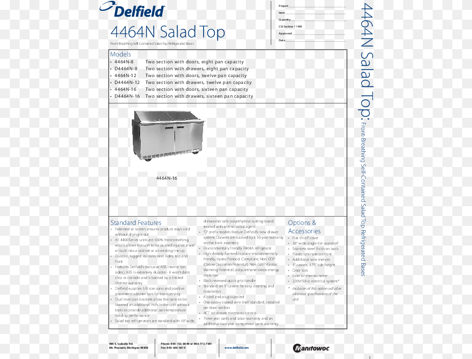 Download Spec Sheet Delfield, File, Page, Text, Advertisement Png