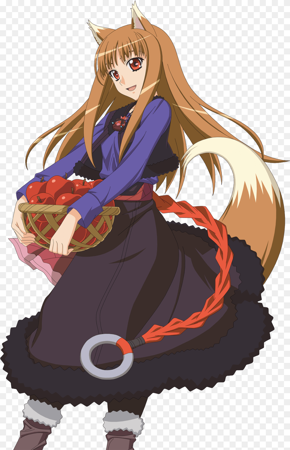 Download Spiceandwolftransparentpngfordesigning Spice And Wolf Holo Wallpaper Iphone, Publication, Book, Comics, Adult Png