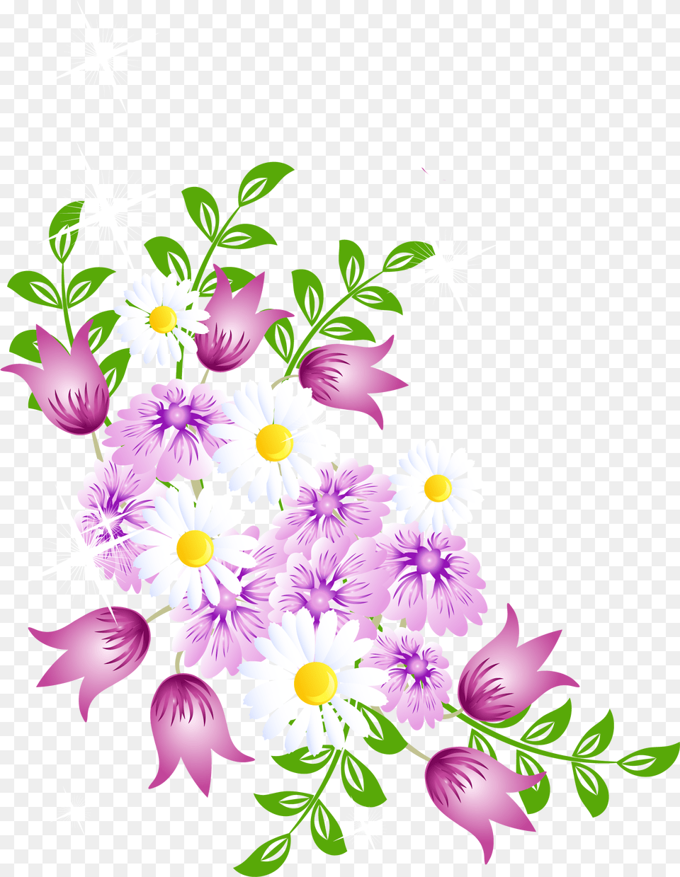 Download Spring Flowers Decor Picture Clipart Clipart Spring Flowers, Art, Plant, Pattern, Graphics Free Transparent Png