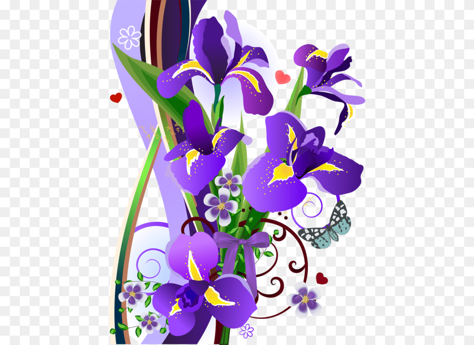Spring Flowers Vector Clipart Flower Clip Happiness In Your Life Book One By Doe Zantamata, Art, Plant, Iris, Graphics Free Png Download