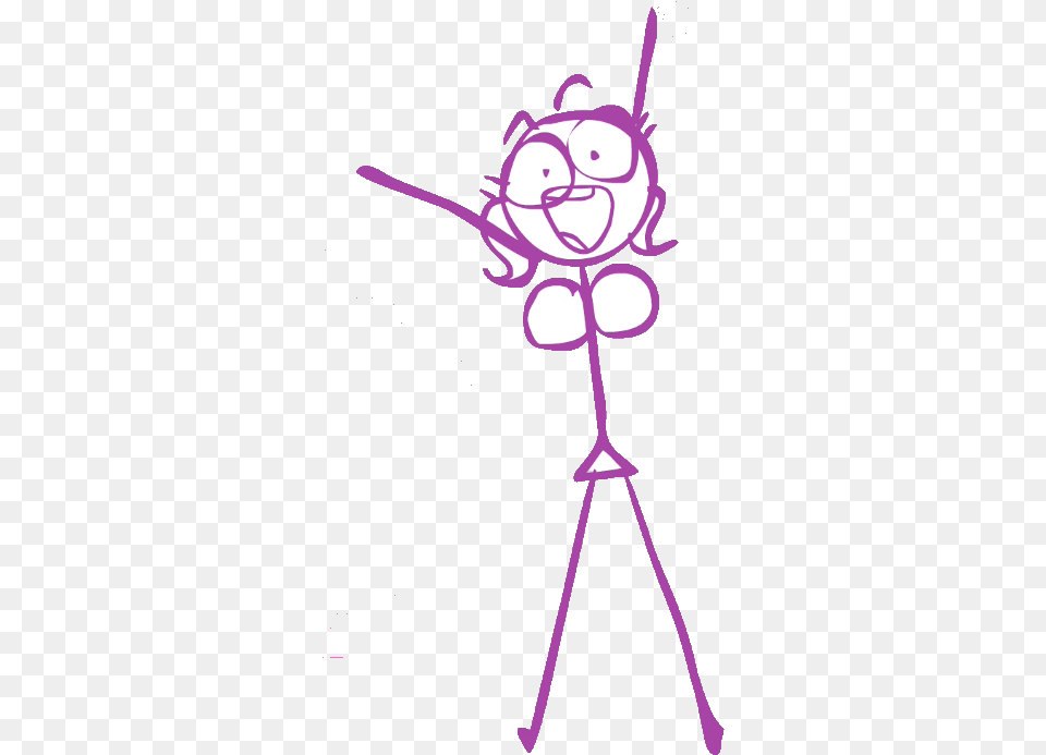 Download Stacy Initial Appearence With Stick Figure With Boobs, Purple, Animal, Kangaroo, Mammal Free Png