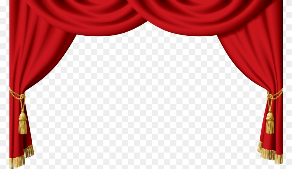 Download Stage Background Clipart Theater Drapes Red Curtains Clipart, Indoors, Curtain Free Transparent Png
