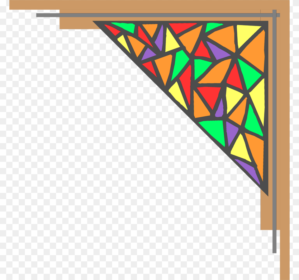 Download Stained Glass Frame Clipart Window Stained Glass, Art, Triangle Free Png