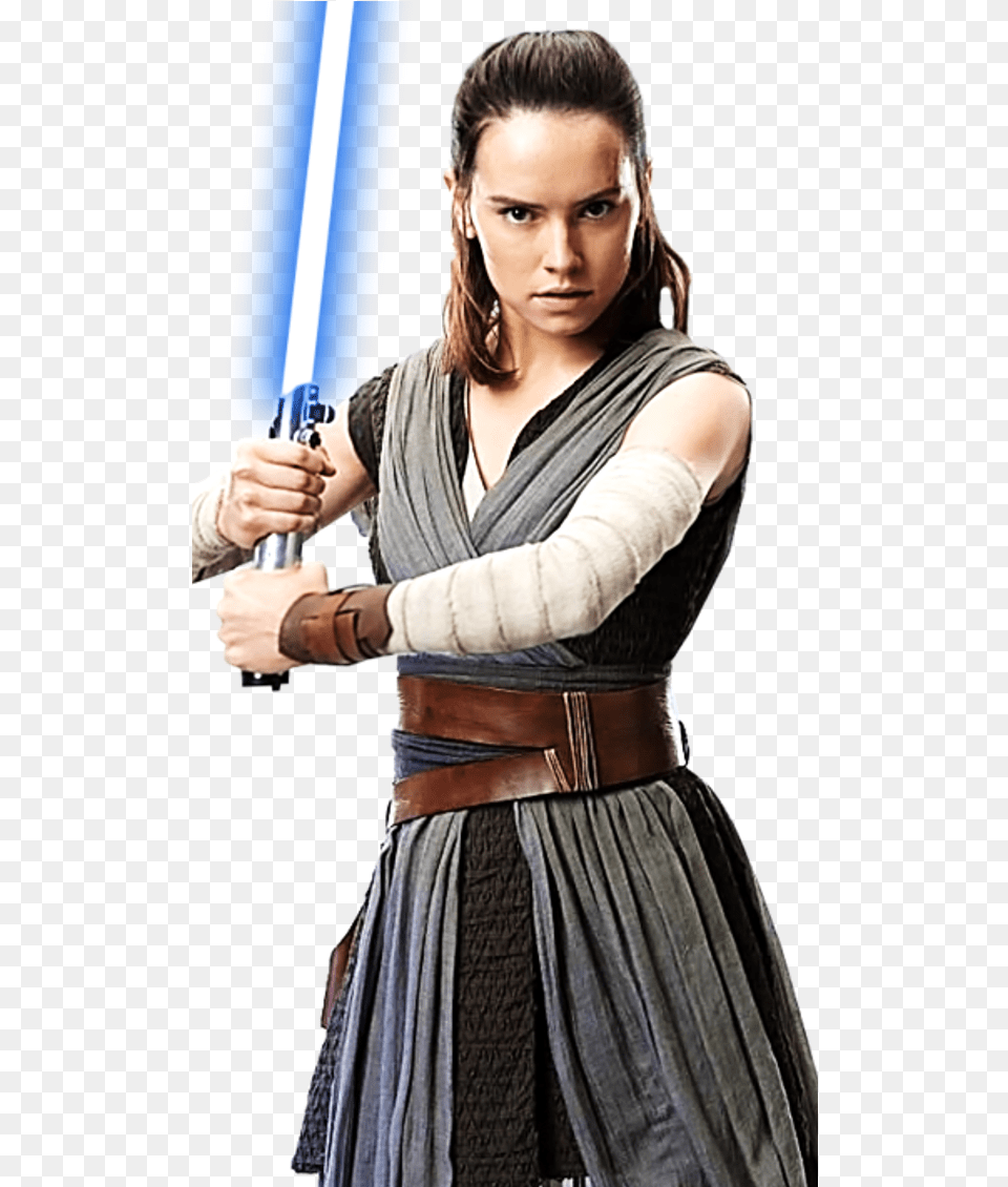 Download Star Wars Rey Graphic Rey Star Wars Transparent Background, Sword, Weapon, Adult, Female Png
