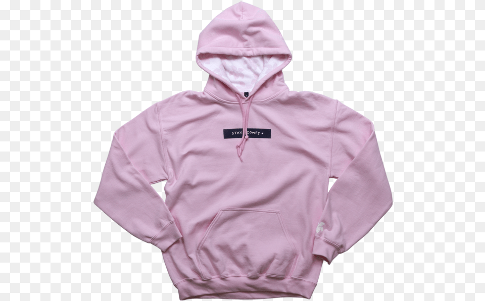 Download Stay Comfy Pink Lined Hoodie Sweatshirt, Clothing, Hood, Knitwear, Sweater Free Png