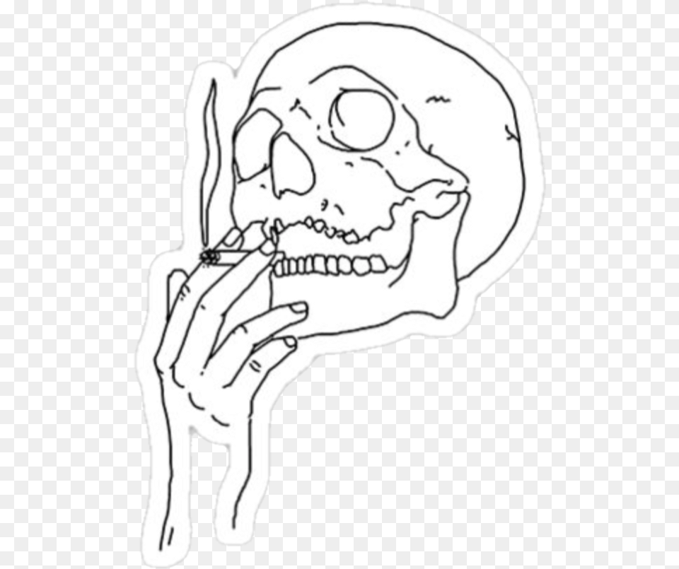 Download Stickers Sticker Skull 420 Smoke Trippy Weed Skeleton Drawing Smoking, Baby, Person, Face, Head Png
