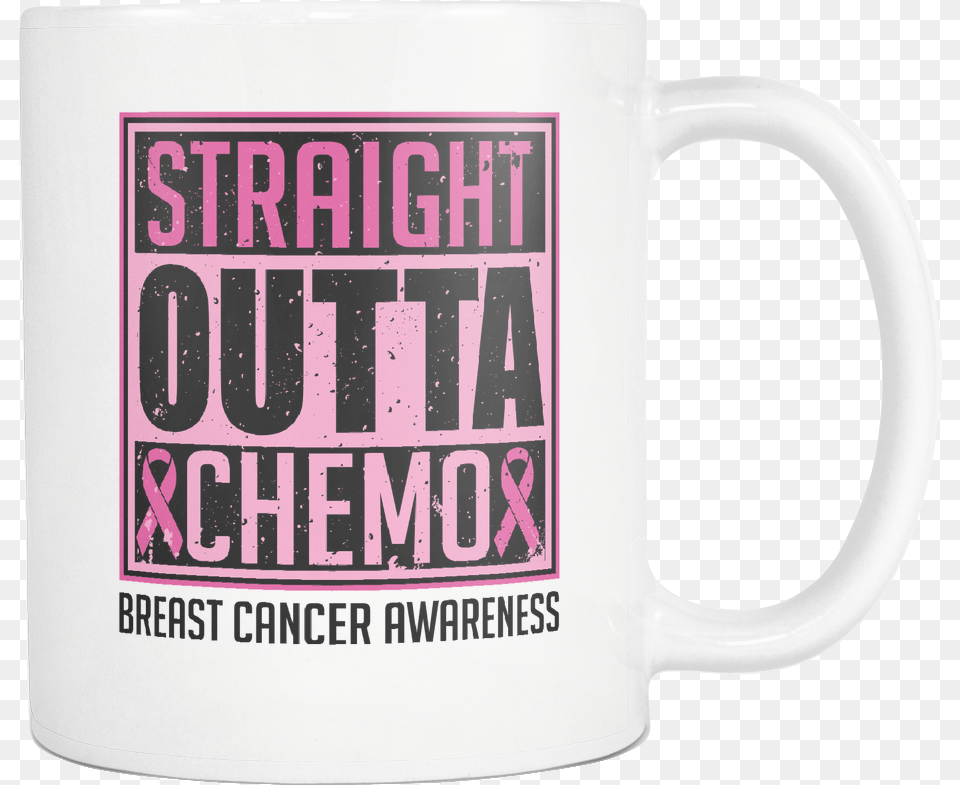 Download Straight Outta Chemo Breast Cancer Awareness Pink Beer Stein, Cup, Beverage, Coffee, Coffee Cup Png