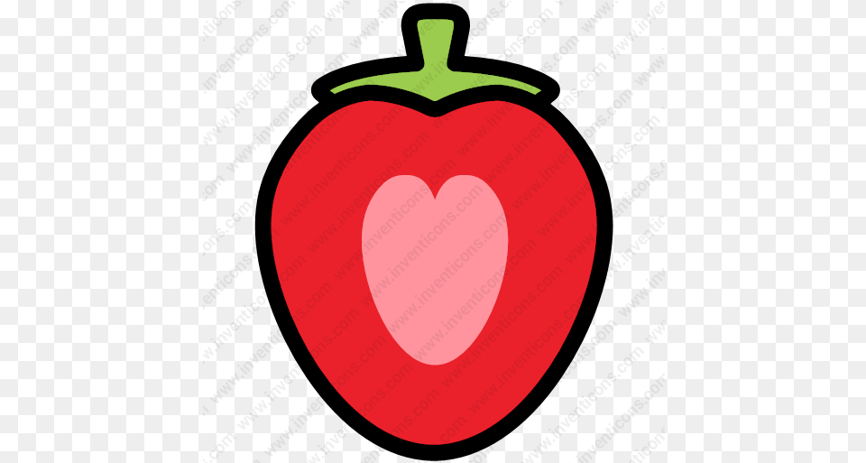 Download Strawberry Half Vector Icon Inventicons Clip Art, Food, Produce, Bell Pepper, Pepper Png