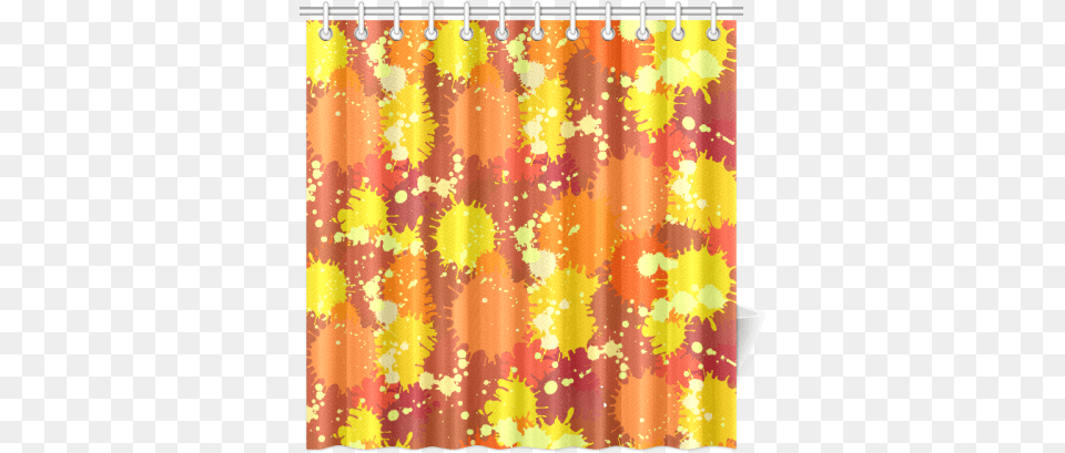 Download Summer Orange Yellow Splash Painting Shower Curtain Shower Curtain, Shower Curtain Free Png
