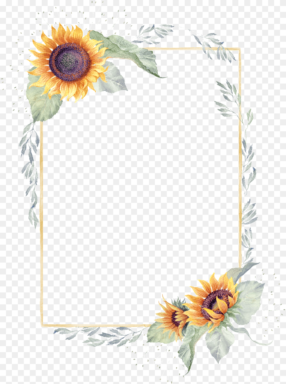 Sunflower Border Clear Background Sunflower Border Transparent, Flower, Plant Free Png Download