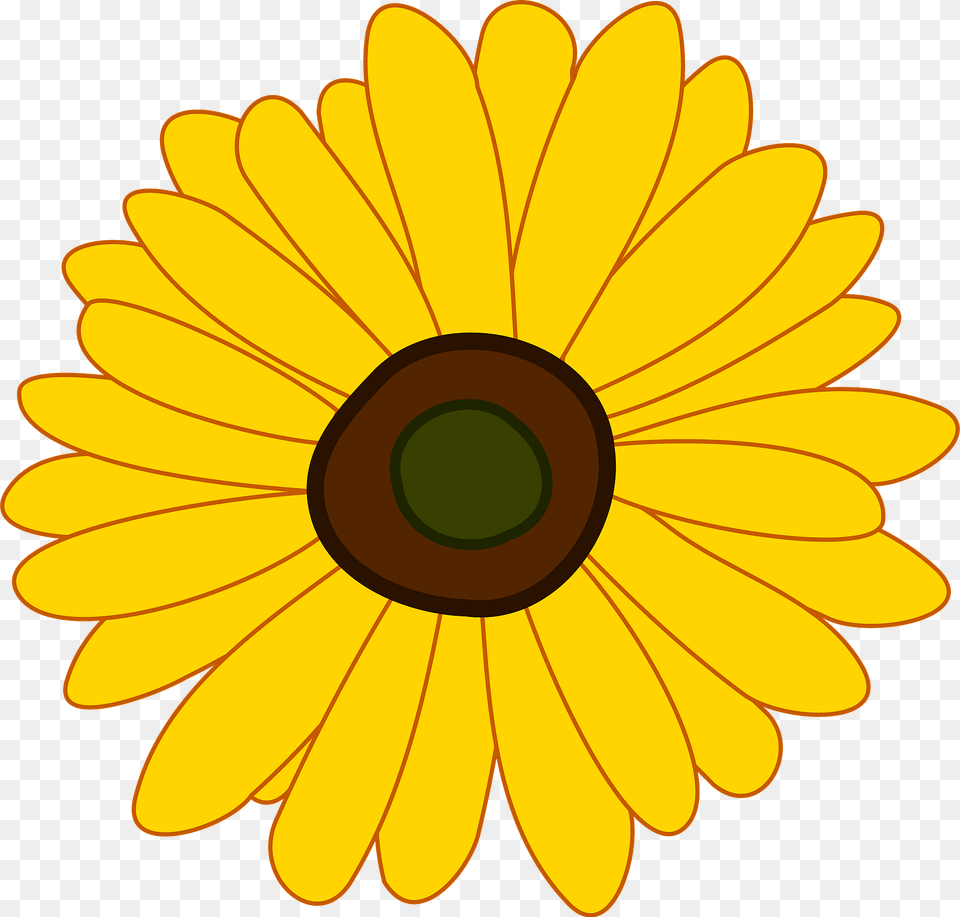 Download Sunflower Dlpngcom Background Yellow Flower Clipart, Daisy, Plant, Petal Free Transparent Png