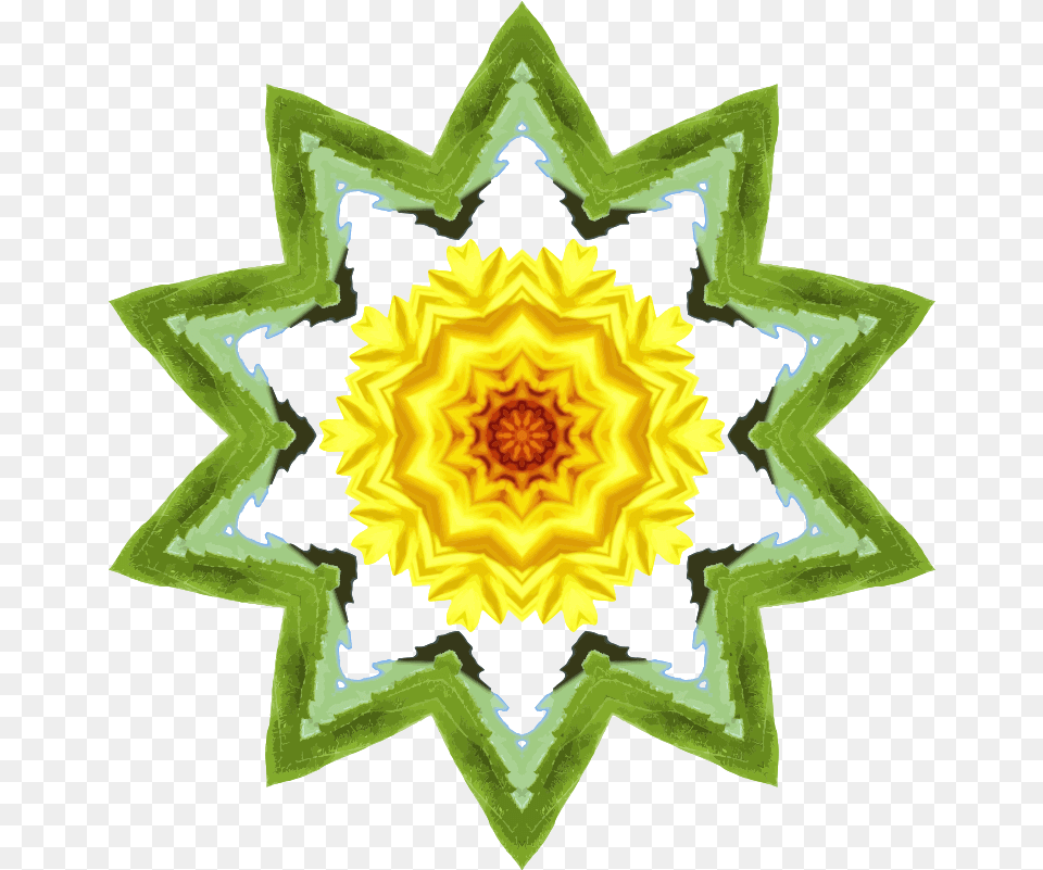 Download Sunflower Kaleidoscope 26 Dlpngcom Clip Art, Pattern, Flower, Plant, Person Free Png