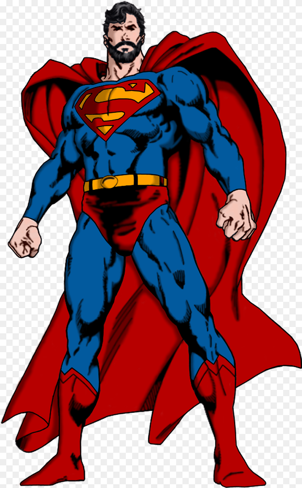 Download Superman Cleaned Up With Photoshop Drawing Superman Cartoon Wallpaper Hd, Cape, Clothing, Adult, Person Png