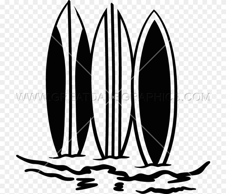 Download Surfboard Black And White Illustration Transparent, Sea Waves, Leisure Activities, Nature, Outdoors Png