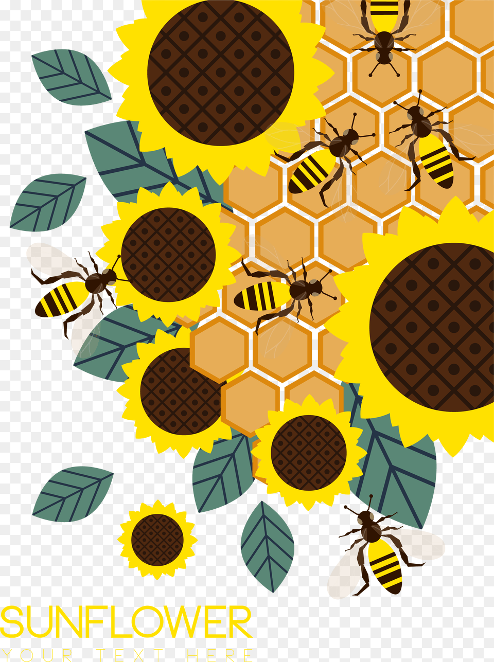 Svg Freeuse Honey Common Sunflower Bees Sunflowers With Bees Clipart, Animal, Bee, Honey Bee, Insect Free Png Download