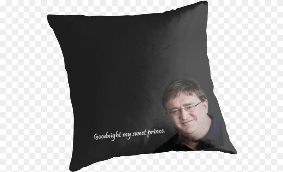 Svg Of Gabe Newell Pillow Heart No Background, Home Decor, Cushion, Face, Head Free Png Download