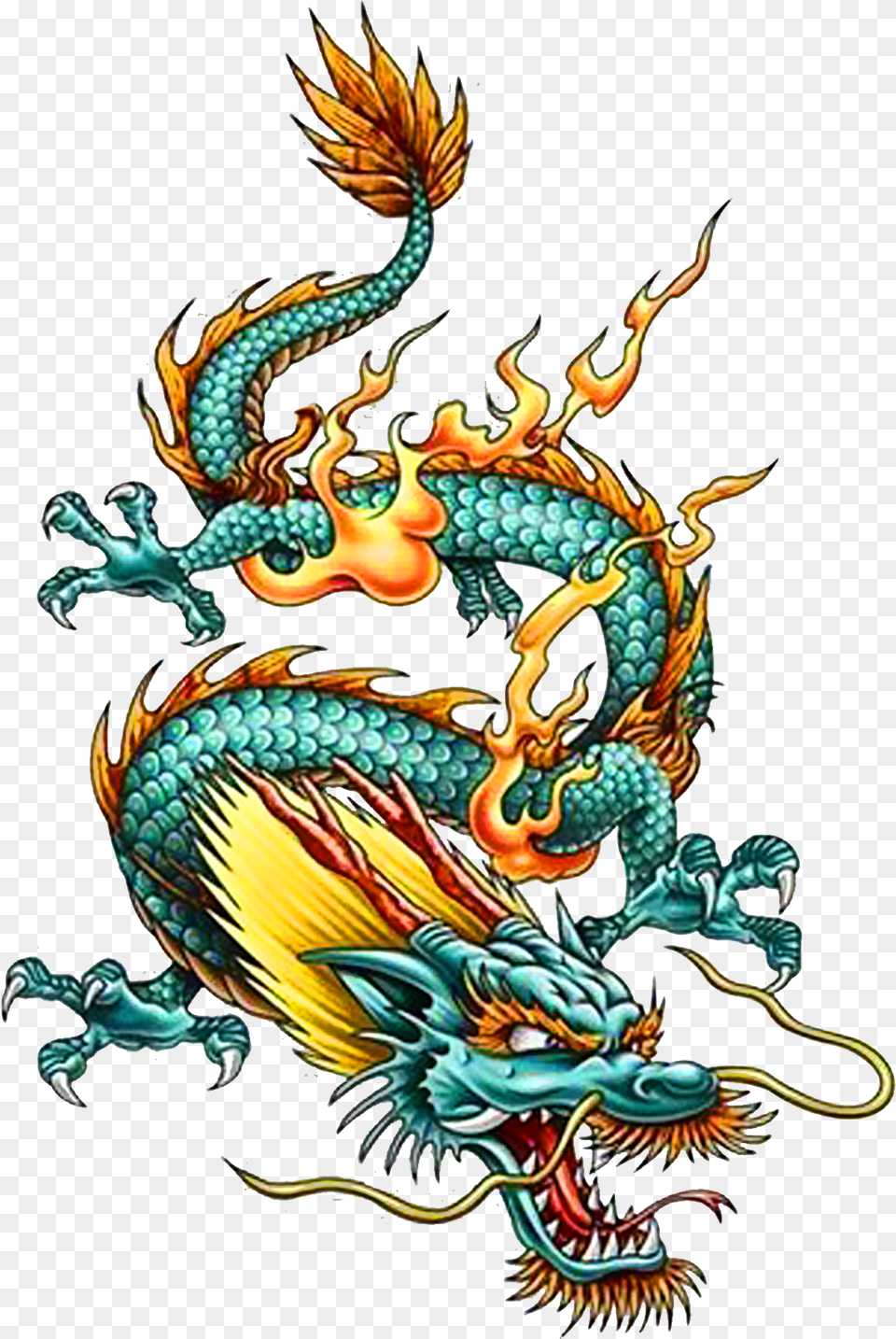 Download Tattoo Chinese Dragon China Legendary Creature Japanese Vs Chinese Dragon, Animal, Dinosaur, Reptile Png