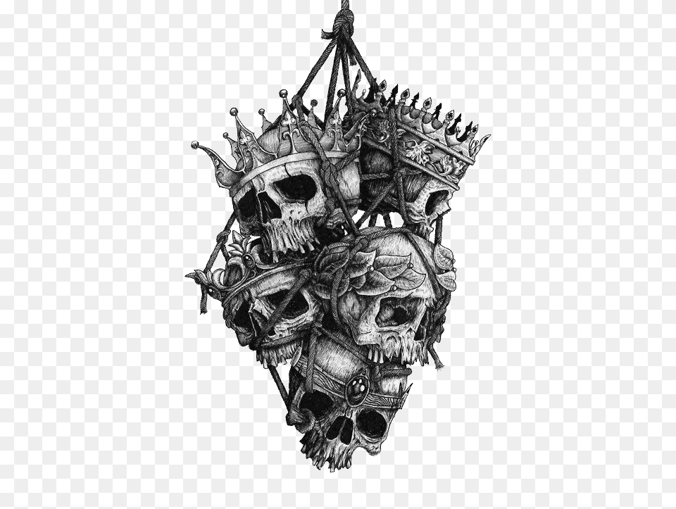 Download Tattoo Head Skull Crown Human Symbolism Hq Bag Of Skulls Tattoo, Art, Chandelier, Lamp, Accessories Free Transparent Png