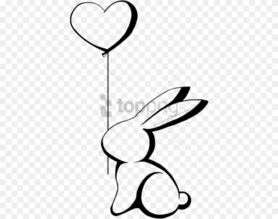 Download Tattoo Heart Images Background Bunny In Love Tattoo, Stencil, Bow, Weapon Free Png