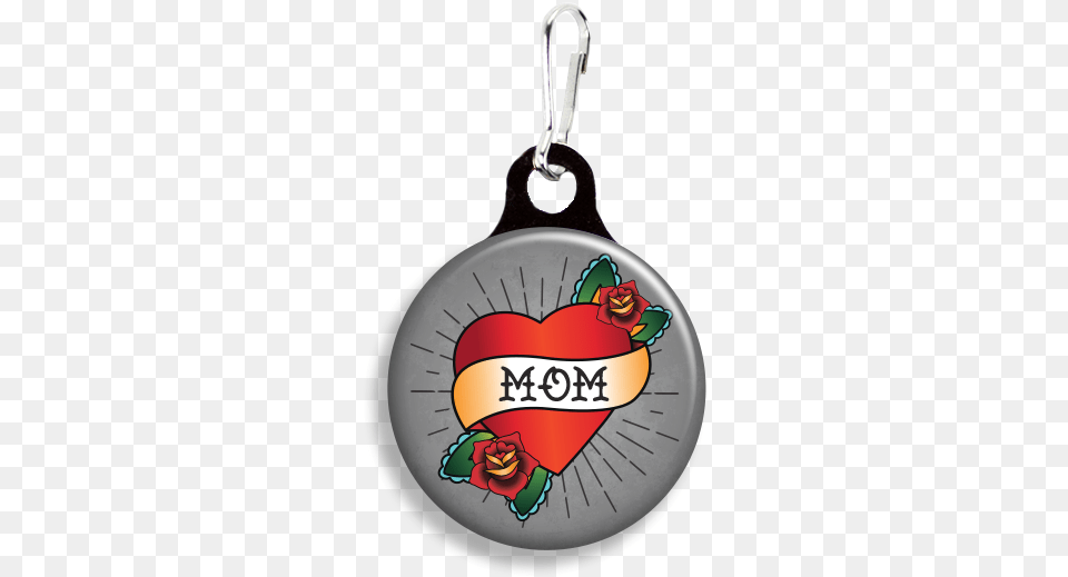Download Tattoo Mom Heart Gray Zoogee Pzp3 Zipper Pulls Fetch, Accessories, Food, Ketchup Png