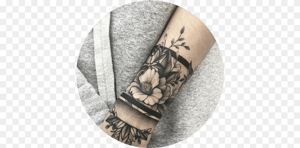 Download Tattoo Removal Tattoo Flower Arm Band Wrist Cool Tattoos, Person, Skin Png