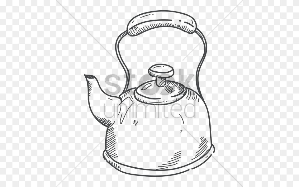 Download Tea Kettle Sketch Clipart Kettle Teapot Tea Drawing, Bag, Bow, Weapon Png Image