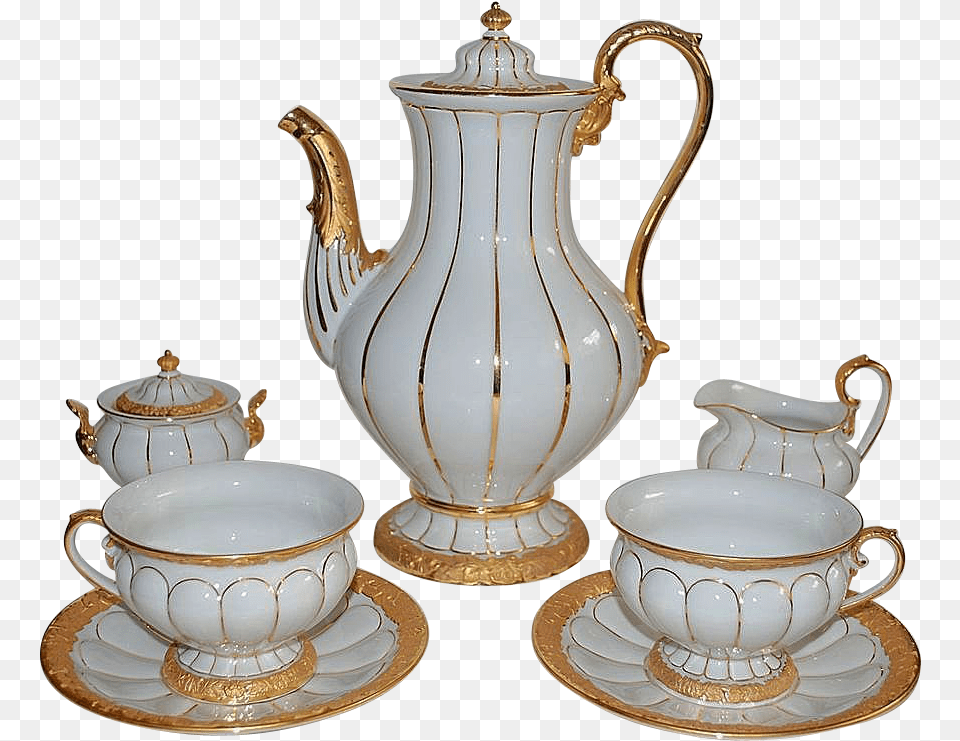 Tea Set Gold Tea Set, Art, Cup, Porcelain, Pottery Free Png Download