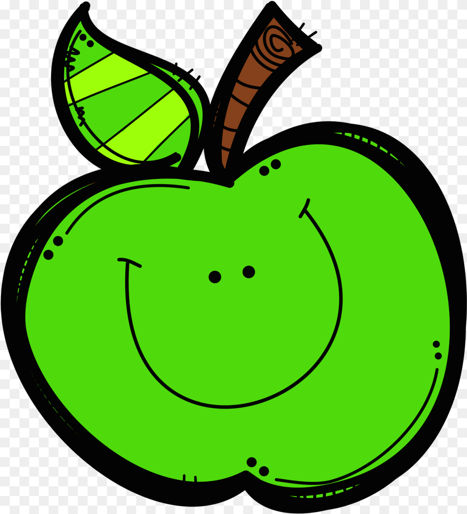 Teacher Apple Clipart Image With No Cute Apple Clip Art, Food, Fruit, Green, Plant Free Png Download