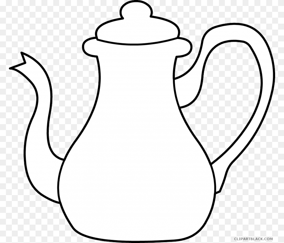 Teapot Coloring Sheets Clipart Teapot Coloring Book Clip, Cookware, Jug, Pot, Pottery Free Png Download