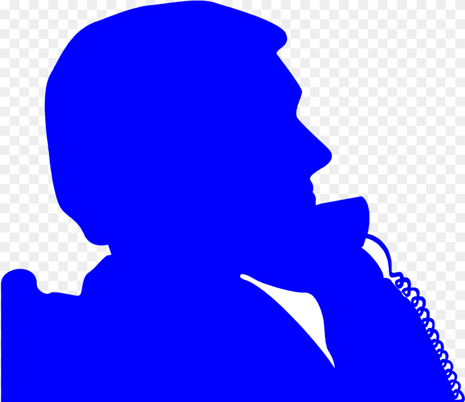 Download Telephone Clipart Silhouette Phone Talking Man Man On The Phone Silhouette, Person, People Png Image