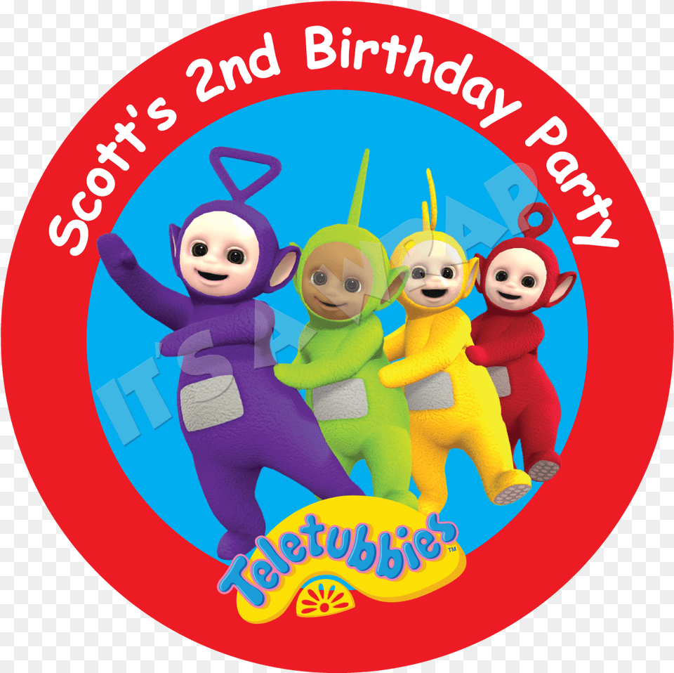 Download Teletubbies Party Box Stickers Teletubbies Happy Birthday, Toy, Baby, Person, Face Png