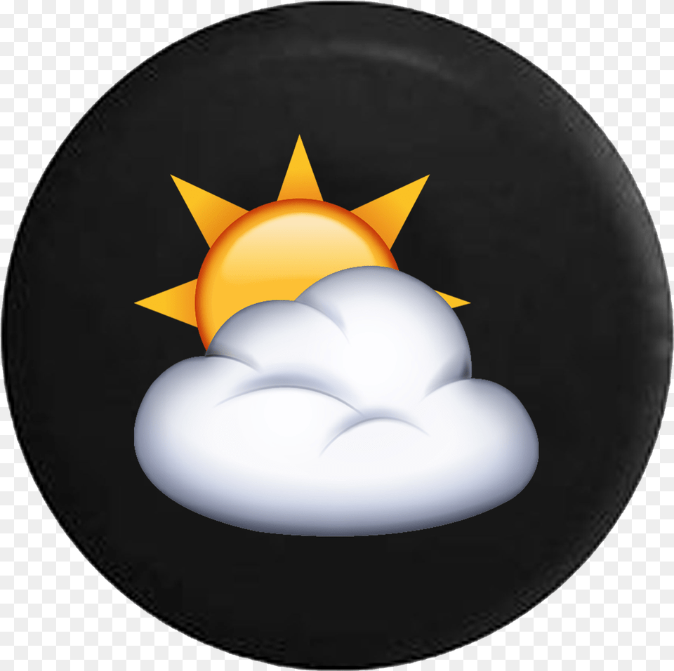 Download Text Emoji Sun Cloud Emoji, Symbol, Light, Plate Png Image