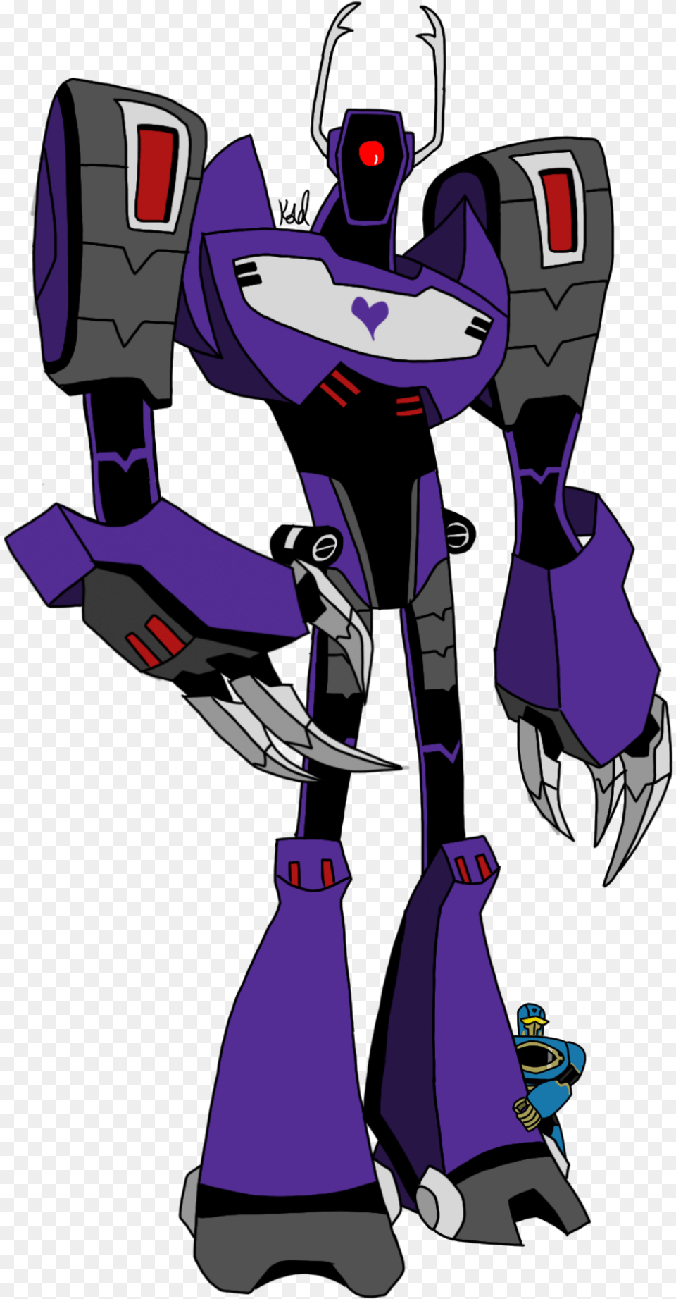 Download Tfa Shockwave And Small Friend Cartoon Hd Transformers Animated Shockwave, Adult, Female, Person, Woman Free Transparent Png