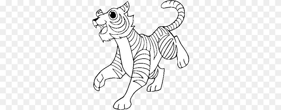 Download The Bengal Tiger Coloring, Art, Drawing, Stencil, Baby Png Image