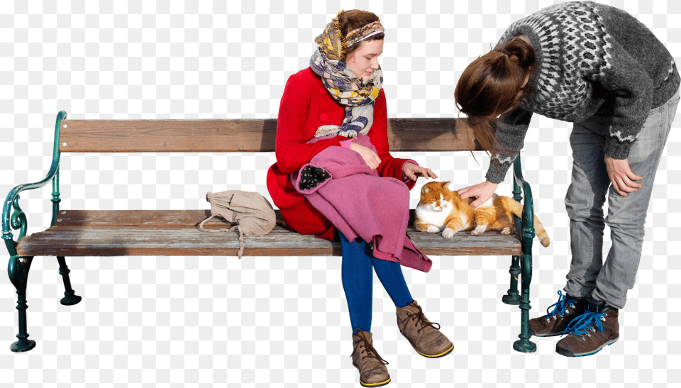Download The Cat Loves P And G Sun Image For Sitting On Bench, Furniture, Shoe, Clothing, Pants Free Png