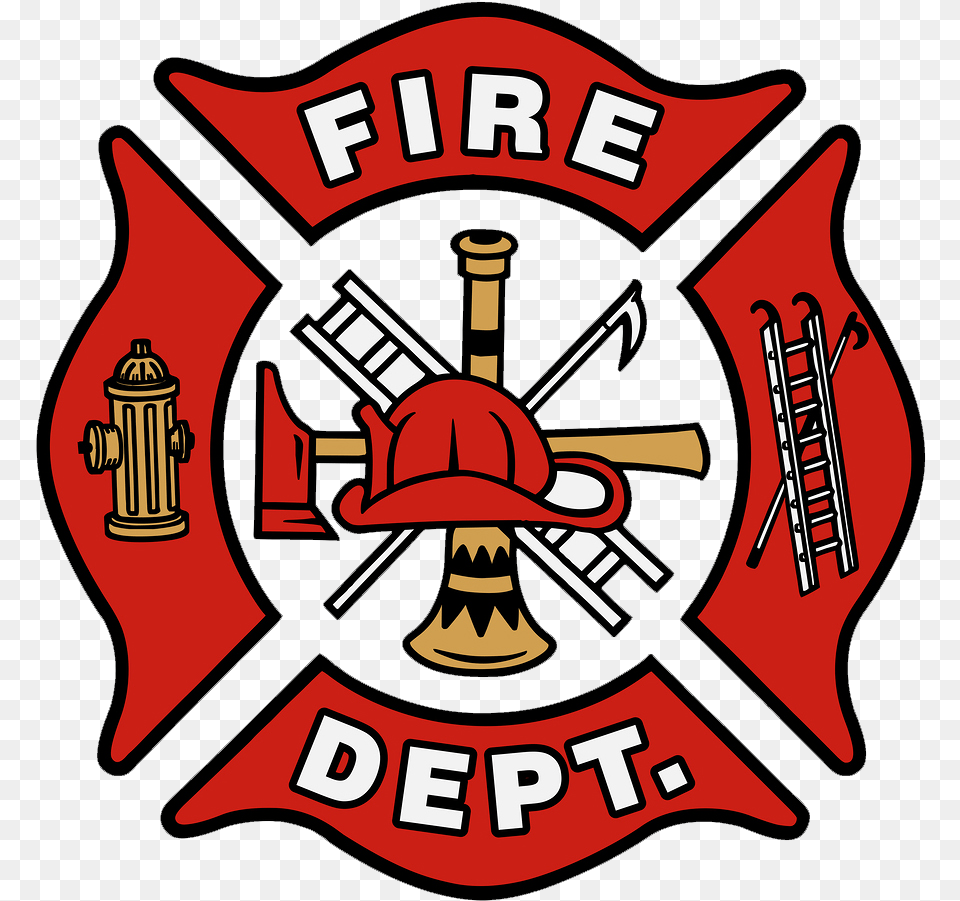 Download The Fire Department Logo Is Called Maltese Firefighter Logo, Emblem, Symbol, Dynamite, Weapon Png Image