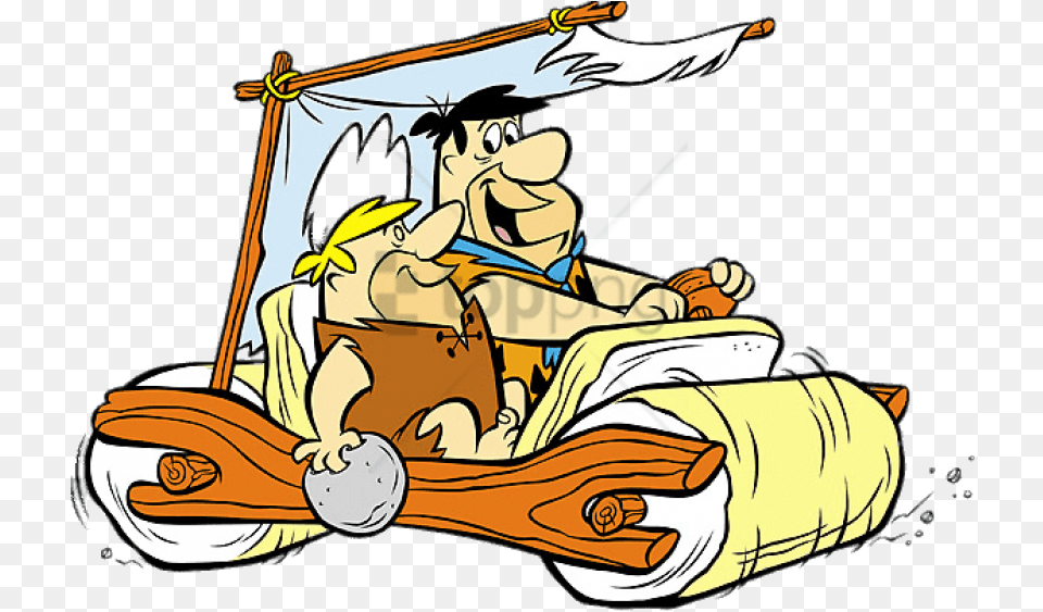 Download The Flintstones Fred And Barney In Flintstones Car, Book, Publication, Comics, Person Free Png