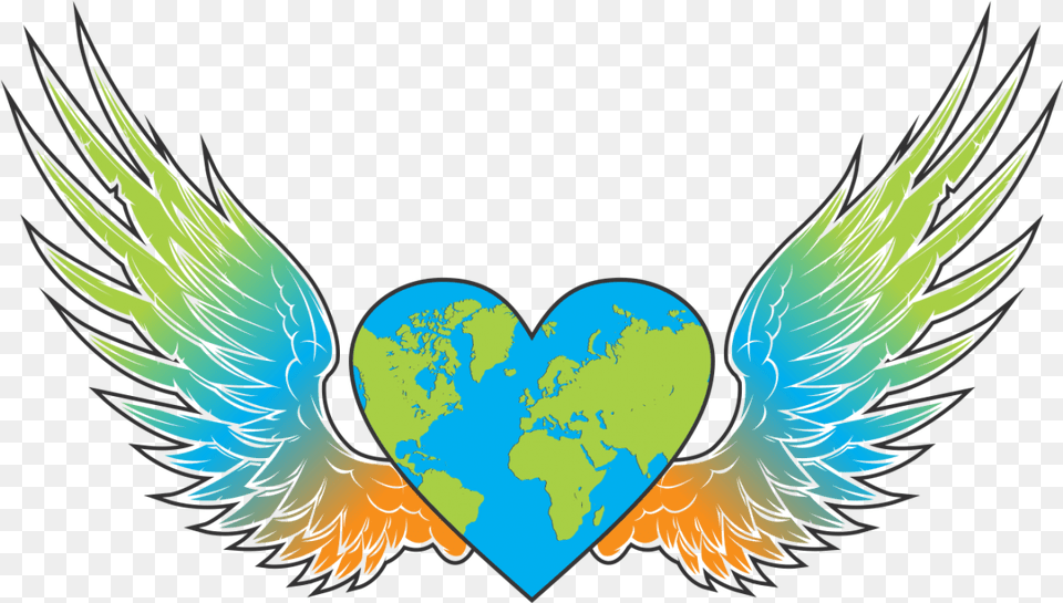 The Grinch Heart Clipart World Map Full Size Transparent Wings Tattoo, Symbol, Emblem, Logo Free Png Download