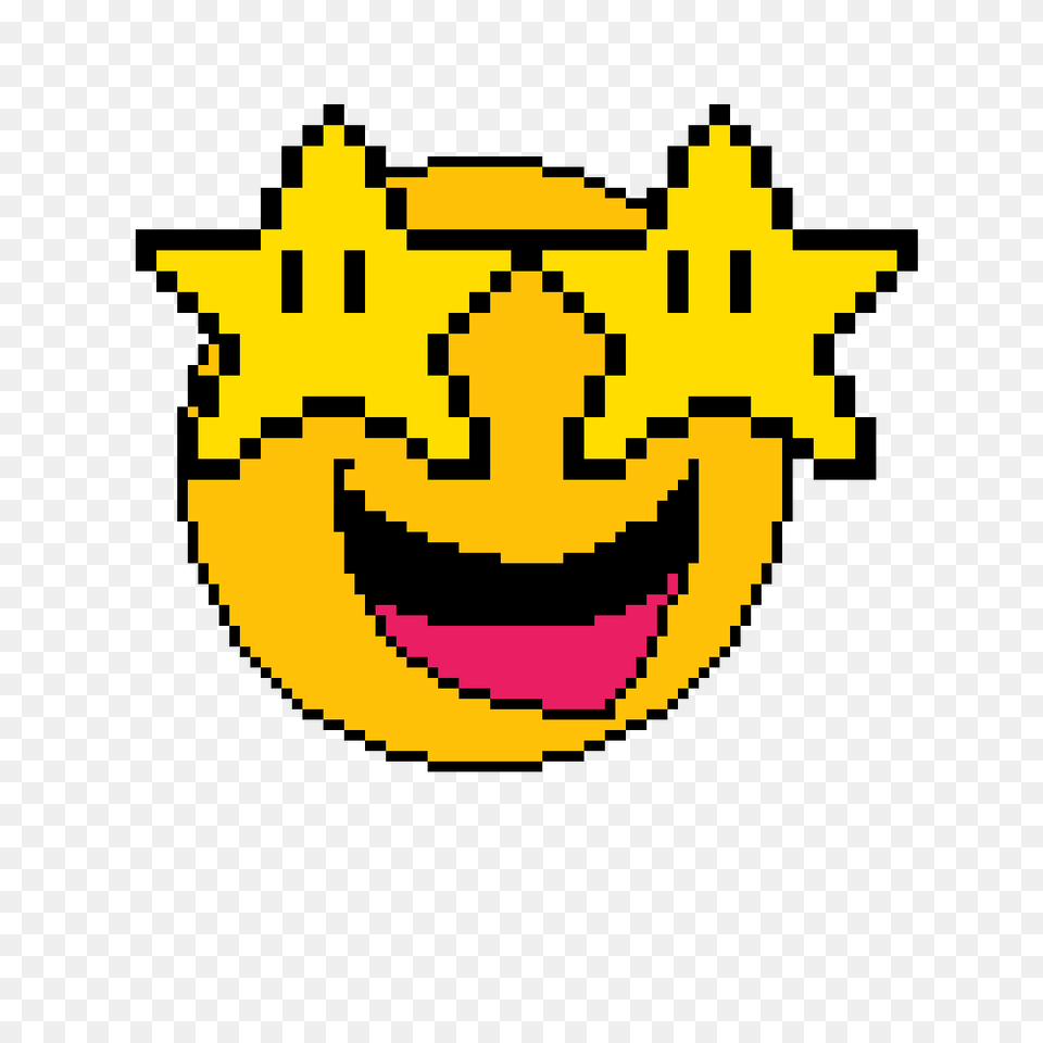 Download The Grinning Star Emoji Pixel Art Circle Pixel Art Mario Star, Qr Code Free Transparent Png