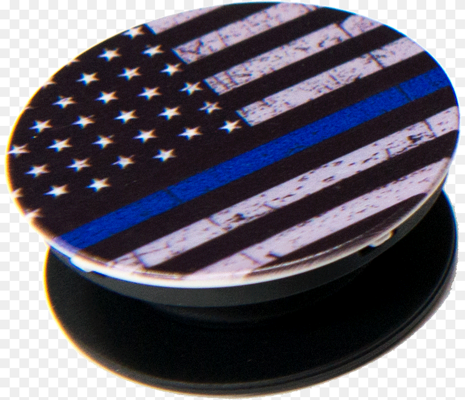 Download Thin Blue Line Circle Image With No Thin Blue Line Popsocket, Plate Free Transparent Png