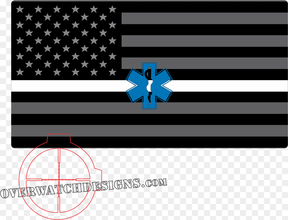 Thin White Line Flag Sticker By Overwatch Designs Pensacola Naval Air Station Free Png Download