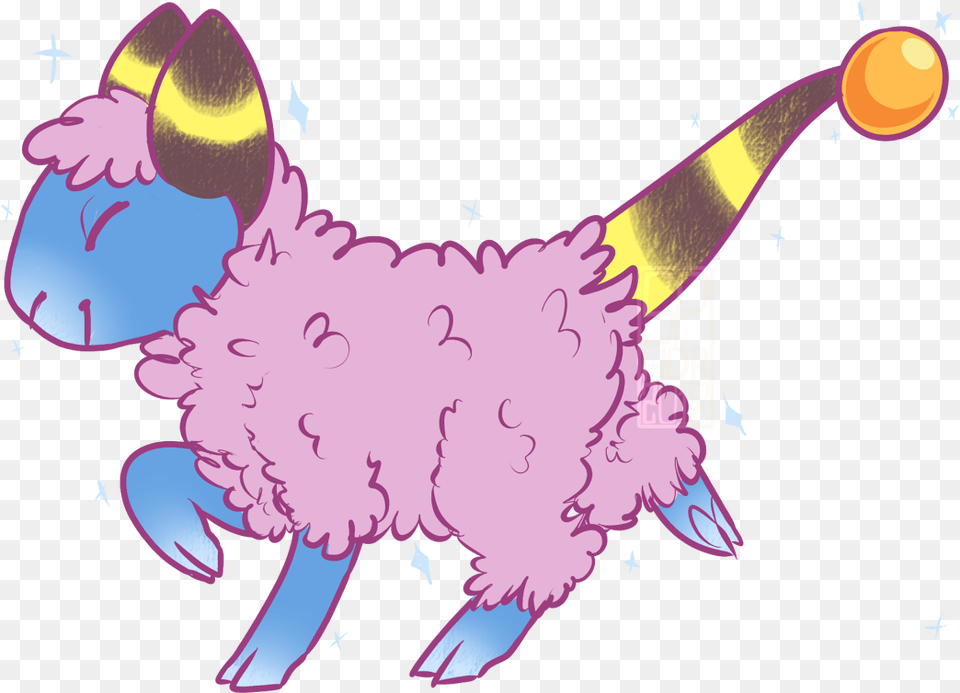 Download This Past Sunday Was The Mareep Pokemon Go Cartoon, Art, Graphics, Purple, Baby Free Transparent Png