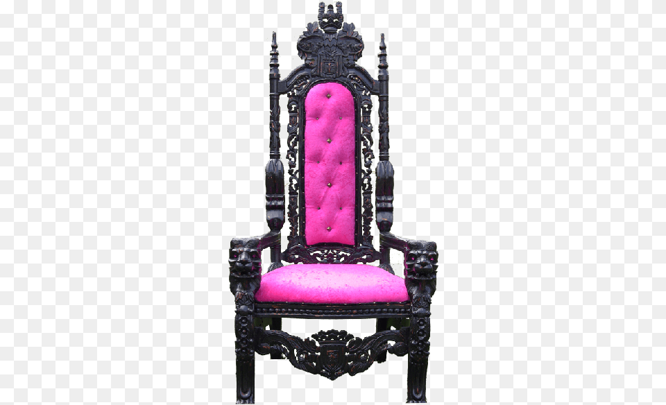 Download Throne Pic Black Gothic Throne Chair, Furniture, Armchair Png Image
