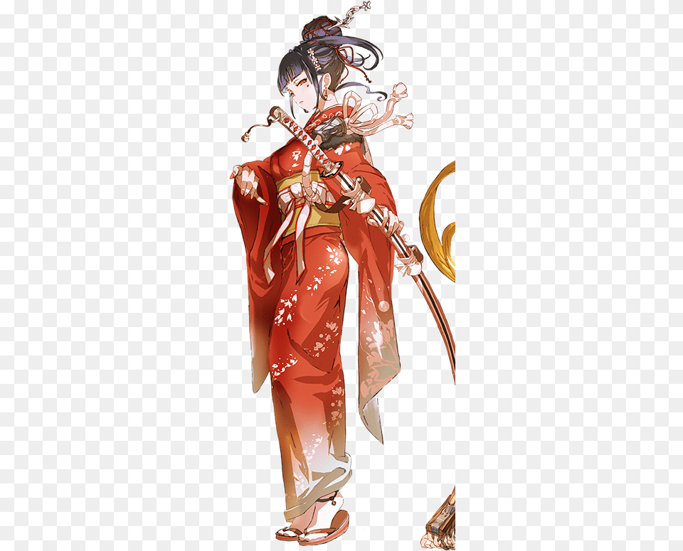 Download Off Anime Samurai Gir Futuristic Samurai Anime Girl, Publication, Gown, Formal Wear, Fashion Png