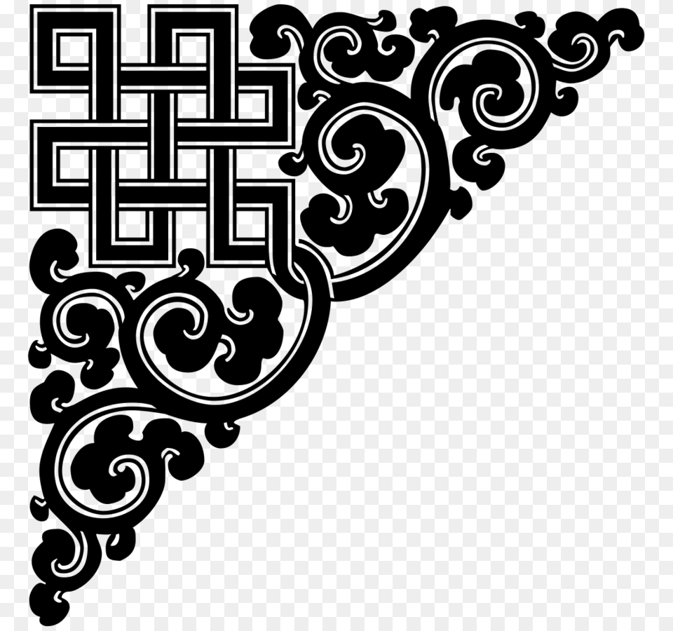 Tibetan Arts Clipart Ornament Scroll Clip Art, Gray Free Png Download