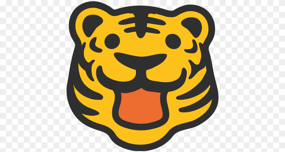 Download Tiger Emoji Clipart Tiger Emoji Text Messaging, Logo, Baby, Person, Symbol Free Png