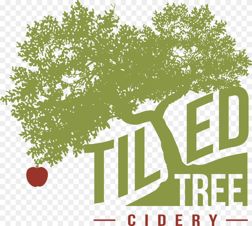 Download Tilted Tree Logo Tilted Tree Cidery Logo Tree, Advertisement, Vegetation, Plant, Outdoors Png Image
