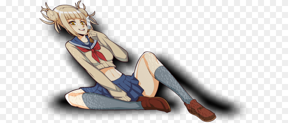 Download Toga Crop Top Waifu Sticker Sitting, Publication, Book, Comics, Adult Free Transparent Png