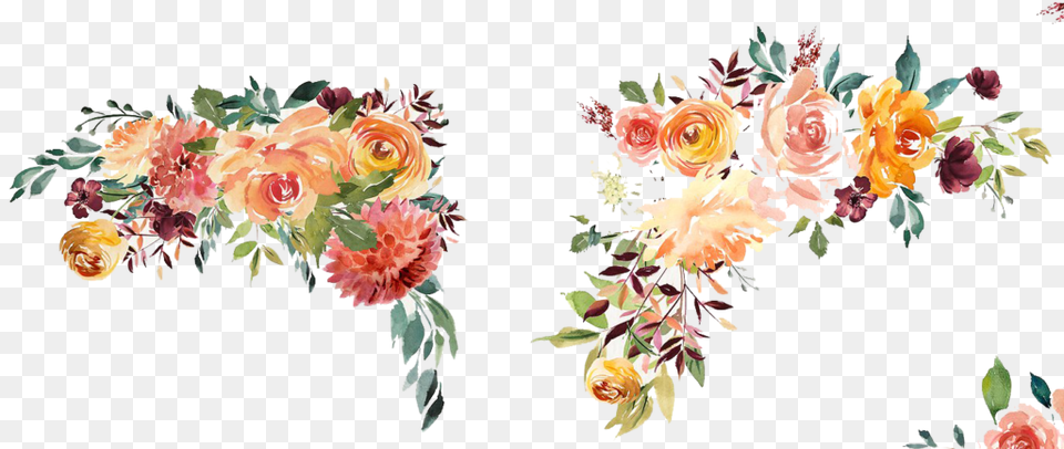 Download Transparent Border Watercolor Watercolor Flowers Transparent Background, Art, Plant, Pattern, Graphics Png Image